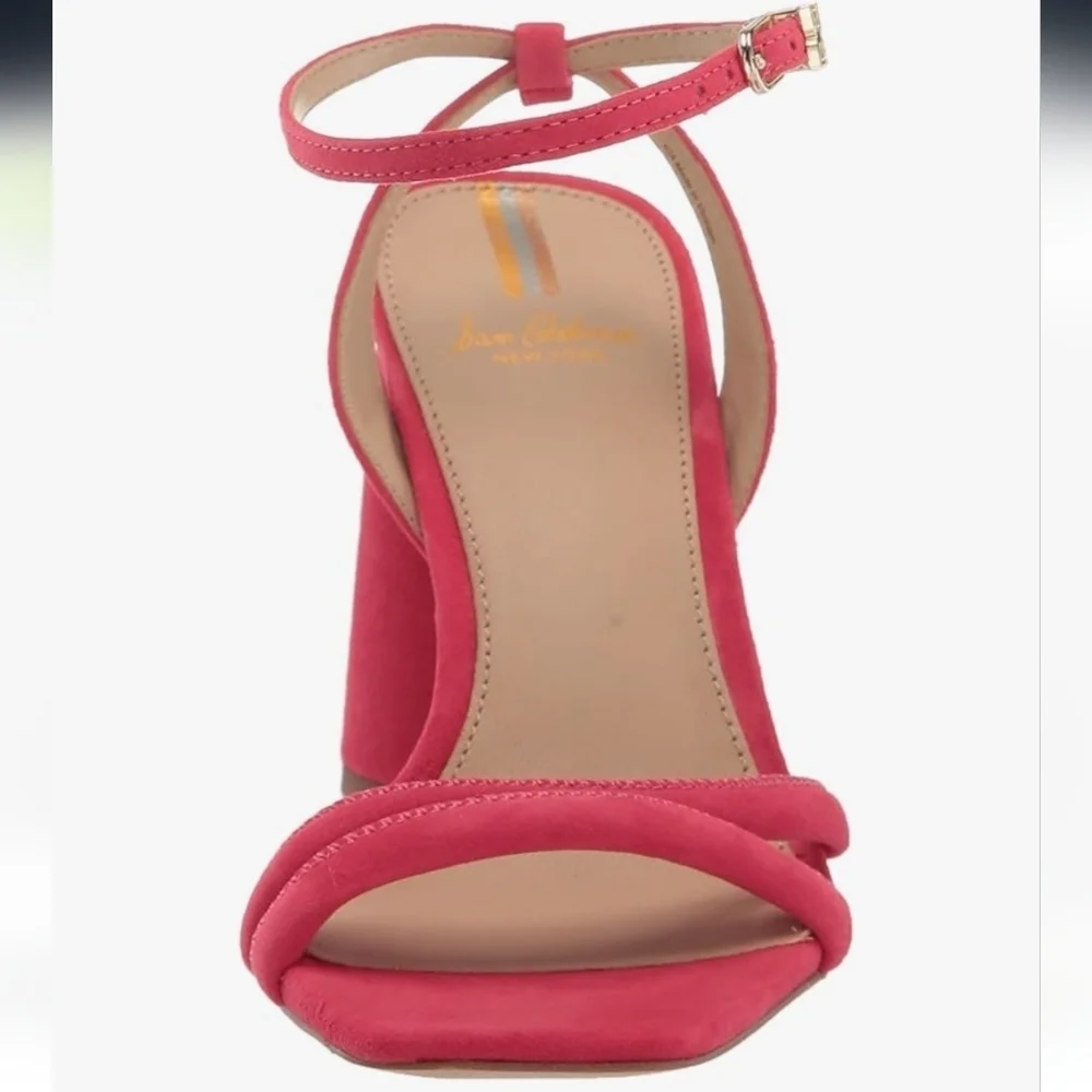Sam Edelman Kia Fuschia Suede Heeled Sandals Retail $140 Sz 9 - Picture 3 of 16
